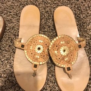 Corkscrew and gold/platinum jack Rogers